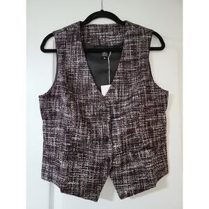 Monterey Bay Women's Tweed‎ Fitted Lined Plum Vest NWT Size 10